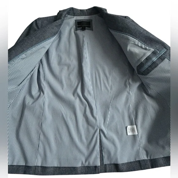 NWOT J. Crew Regent Single Button Blue Chambray Ruffle Blazer Women's Size 8 - Picture 8 of 16